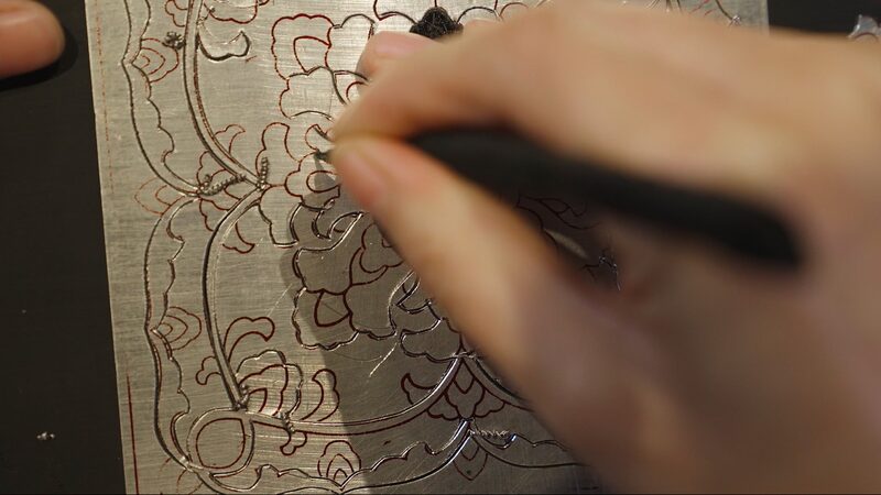 Silver Threads: The Shiny Craft That Makes Lacquerware Sparkle! 'Carving with silver threads' craft integrates foil with lacquerware video poster