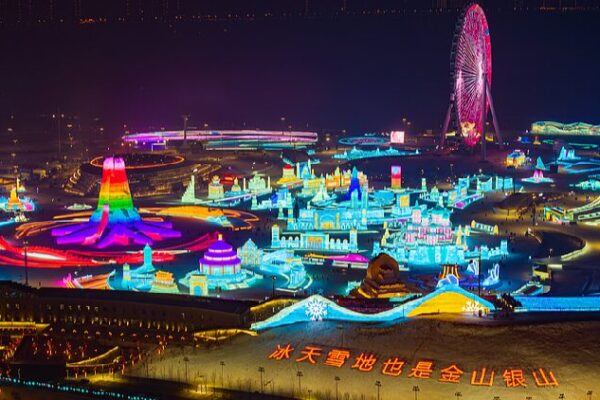 Harbin Ice and Snow World: Dive into a Frozen Wonderland! Live: Harbin Ice and Snow World draws visitors to NE China
