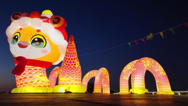 Snake lanterns light up Nanjing's city wall for New Year