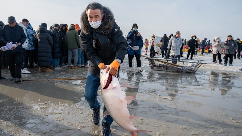 Winter fishing festival brims with joy at Jilin's Chagan Lake