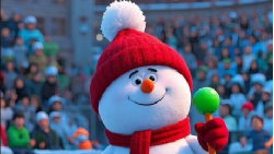 AI Snowmen Hit the Slopes for Harbin 2025! AI-created snowman enjoys winter sports
