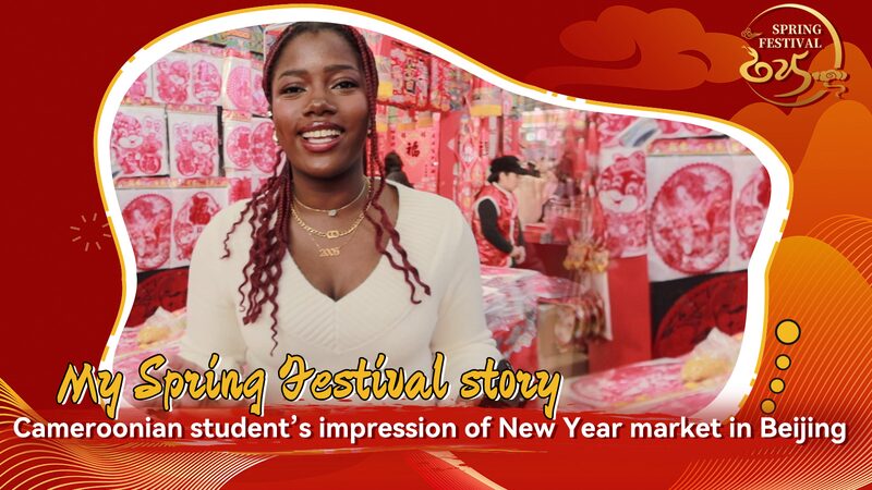 Cameroonian student's impression of New Year market in Beijing video poster