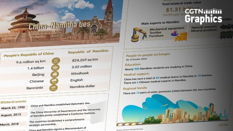 Graphics: China, Namibia see sustainable cooperation in various fields