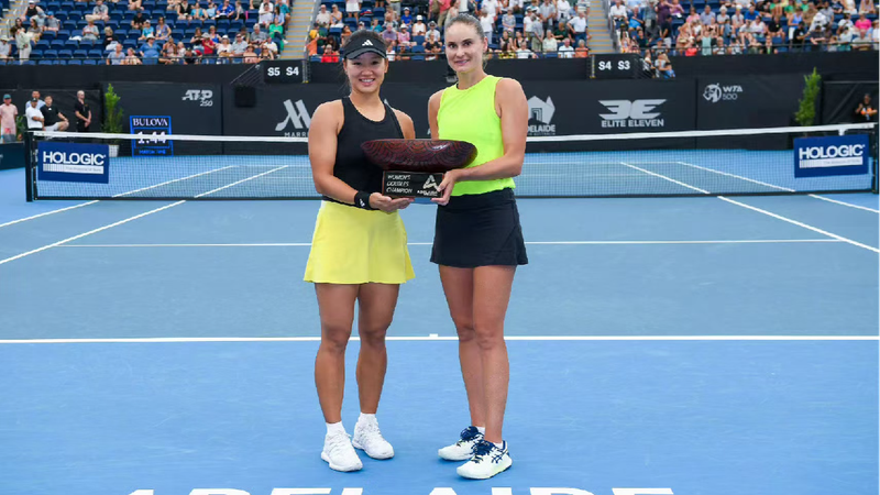 Guo_Panova_lift_womens_doubles_trophy_at_WTA_Adelaide_International - My Global News: Young Voices Guo, Panova lift women's doubles trophy at WTA Adelaide International