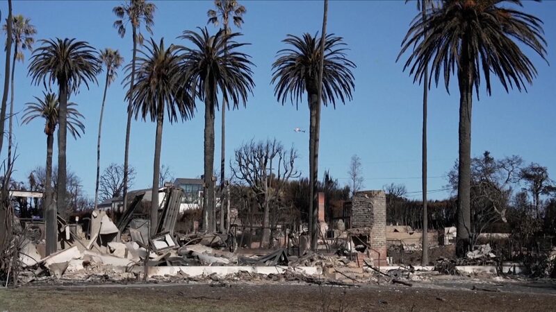 LA wildfires: Outrage as private firefighters protect affluent areas video poster