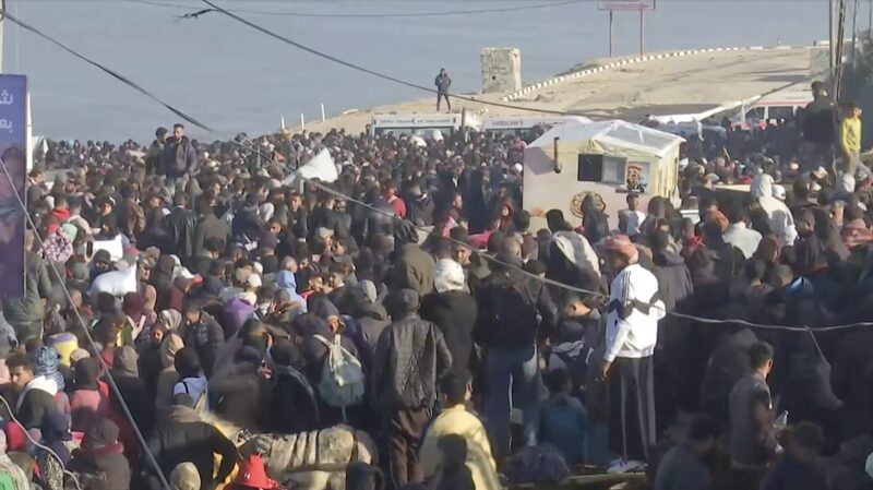 Live: Displaced Gazans' uncertain journey back to Gaza City video poster