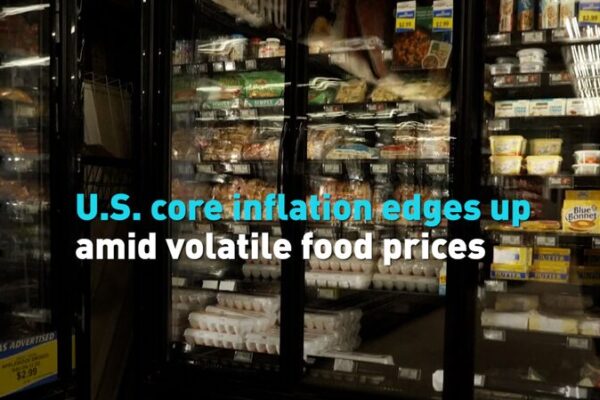 U.S. core inflation edges up amid volatile food prices video poster
