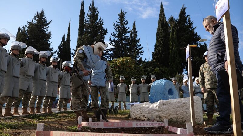 Chinese peacekeepers in Lebanon pass UN mine clearing certification video poster