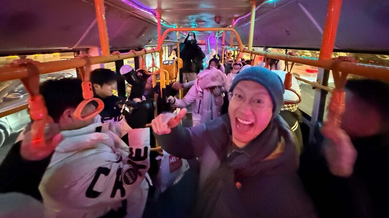 In Harbin, you've got to take the party bus