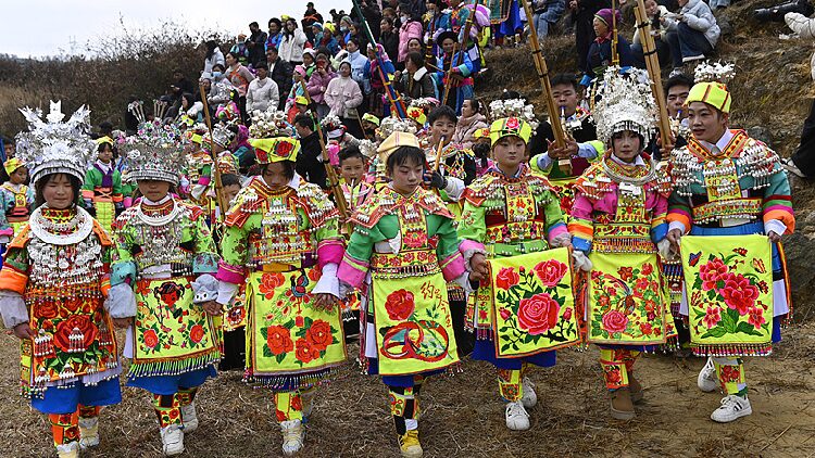 Miao people attend activities to celebrate traditions
