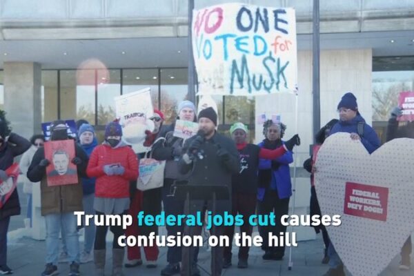 President Trump’s Job Cuts Cause Confusion in U.S. Government Trump federal jobs cut causes confusion on the hill video poster