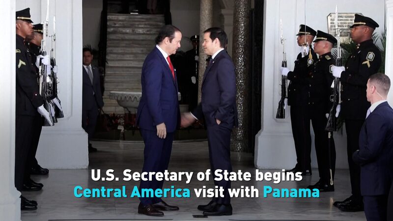 U.S. Secretary of State begins Central America visit with Panama video poster