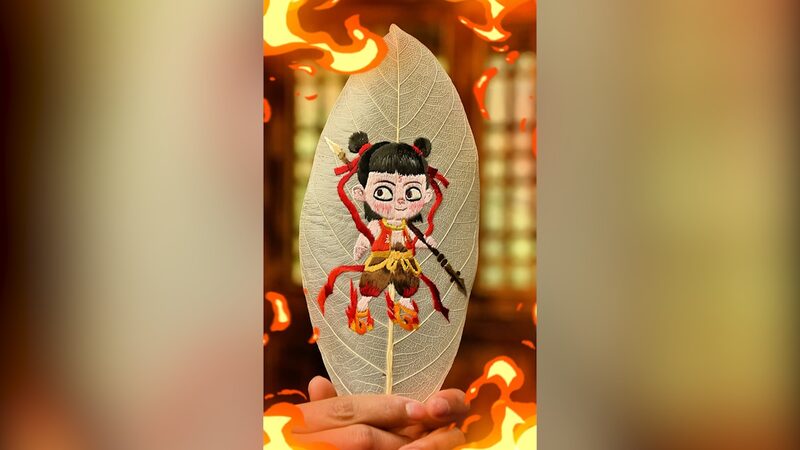 When Ne Zha encounters leaf-vein embroidery video poster