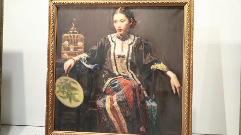 Chen Yifei's paintings unboxed in a Shanghai museum video poster