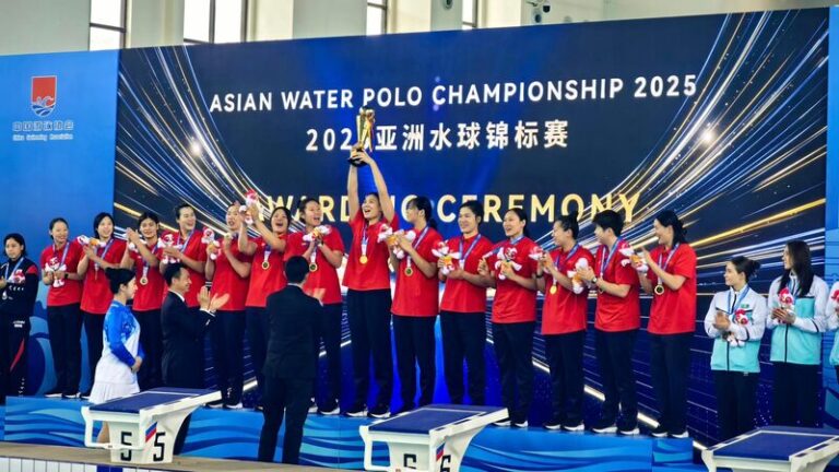 Chinese women's water polo team beat Japan to win Asian Championship
