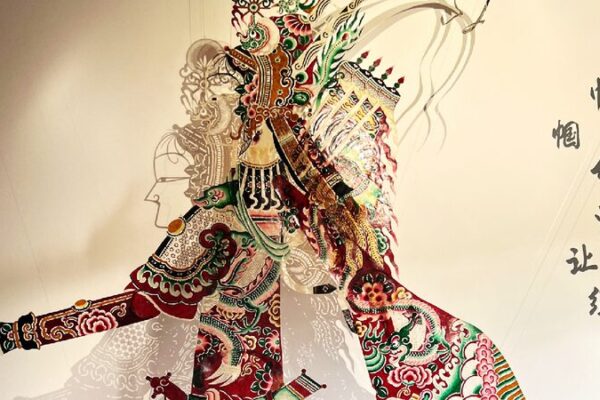 Legendary Heroine Mu Guiying Shines in Shadow Puppetry Exhibition in Beijing The image of legendary heroine Mu Guiying in shadow puppetry artwork