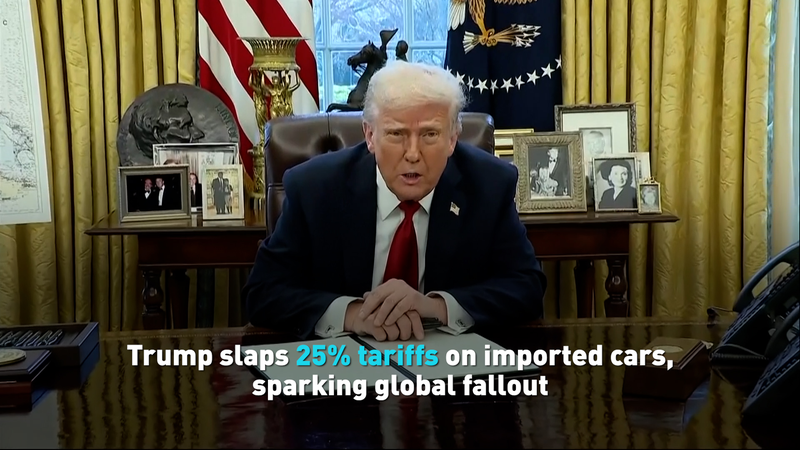 Trump_slaps_25_tariffs_on_imported_cars_sparking_global_fallout_poster - My Global News: Young Voices Trump slaps 25% tariffs on imported cars, sparking global fallout video poster