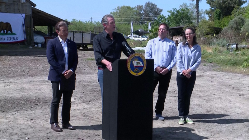 California sues Trump administration over 'unlawful tariffs' video poster