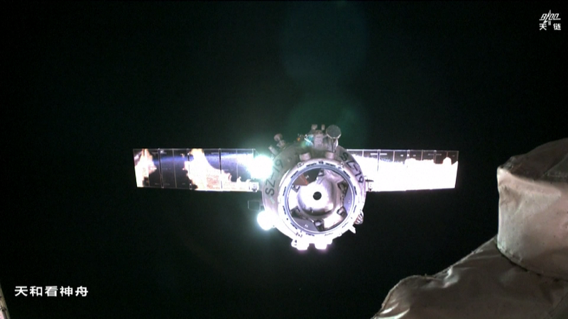 China’s Shenzhou-19 Astronauts Begin Journey Home from Space Station π China's Shenzhou-19 spaceship separates from space station combination