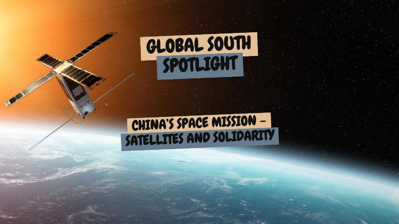 China's space mission – satellites and solidarity video poster