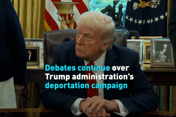 Debates Continue Over Trump’s Deportation Plans as Courts Push Back Debates continue over Trump administrationโs deportation campaign video poster