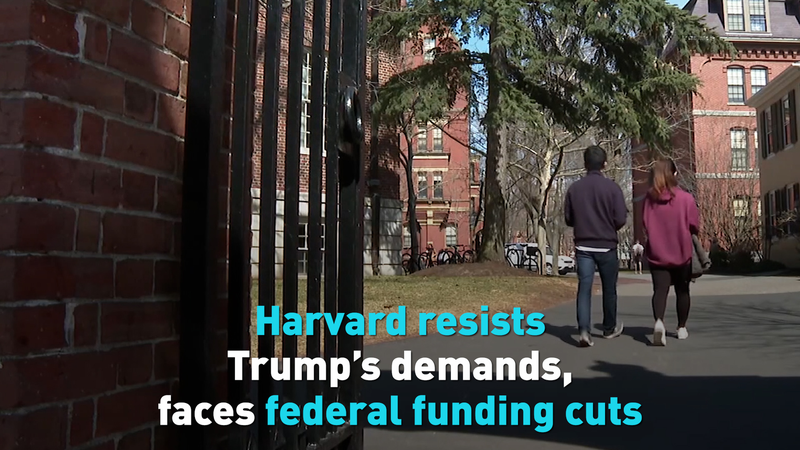 Harvard resists Trump's demands, faces federal funding cuts video poster
