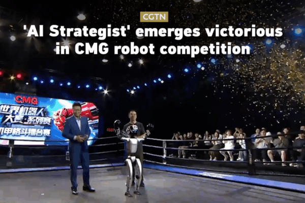Robot Warriors: ‘AI Strategist’ Wins Big at China’s Epic Robot Battle! 'AI Strategist' emerges victorious in CMG robot competition video poster