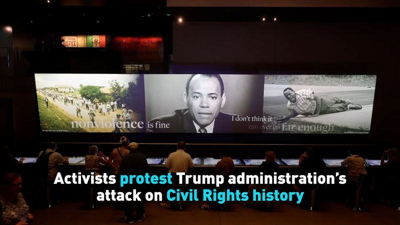Activists protest Trump admin’s attack on Civil Rights history video poster