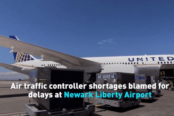 Air Traffic Controller Shortage Causes Delays at Newark Airport ✈️ Air traffic controller shortages blamed for delays at Newark airport video poster
