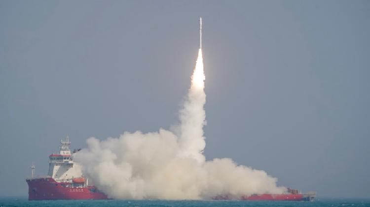 China's CERES-1 commercial rocket launches four satellites from sea