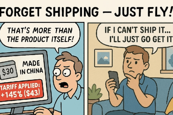 Why Some Shoppers Fly to China for Awesome Deals! Comic: No $800 Tariff Exemption? Off to China!