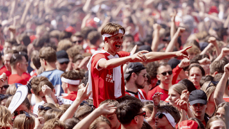 Fans celebrate PSV Eindhoven winning club's 26th Eredivisie title