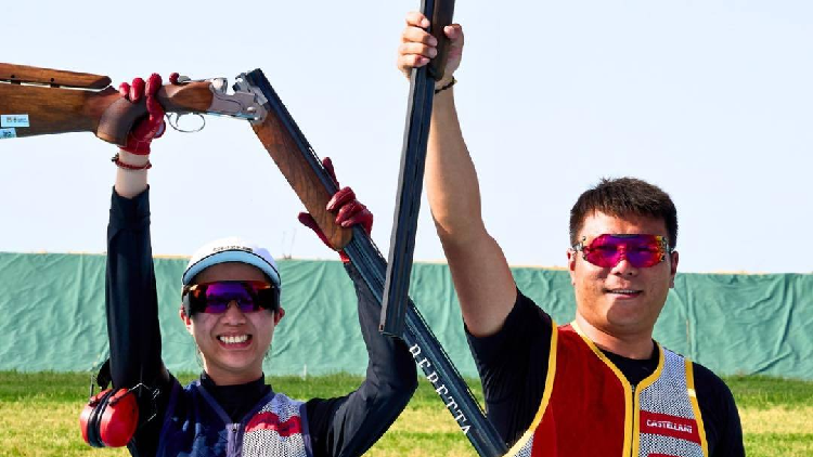 China’s Qi Ying and Zhang Zixi Make History with First Mixed Team Trap Gold! 🥇 Qi and Zhang win China's first mixed team trap gold at ISSF World Cup