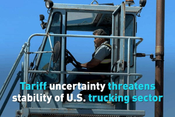 Tariffs Cause Trouble for U.S. Truck Drivers π Tariff uncertainty threatens stability of U.S. trucking sector video poster