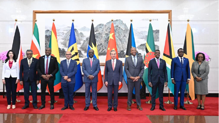 China and Caribbean Countries Team Up for a Better World ππ€ Wang Yi meets foreign guests from Caribbean countries