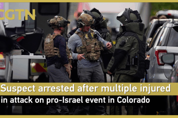 Eight People Injured in Boulder After Man Throws Fire Device at Crowd 8 injured in Colorado firebombs attack video poster