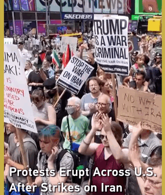 Why Americans Are Protesting After Strikes on Iran Americans protest after U.S. strikes Iran nuclear sites video poster