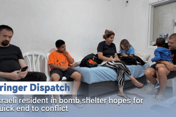 Hope in the Bomb Shelter: Nata’s Wish for Peace in Israel Israeli resident in bomb shelter hopes for quick end to conflict video poster