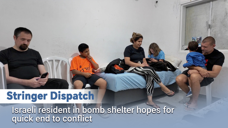 Israeli resident in bomb shelter hopes for quick end to conflict video poster