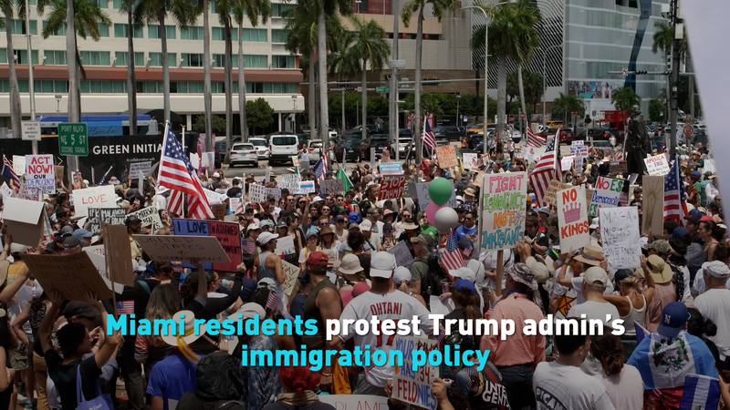 Miami residents protest Trump admin’s immigration policy video poster