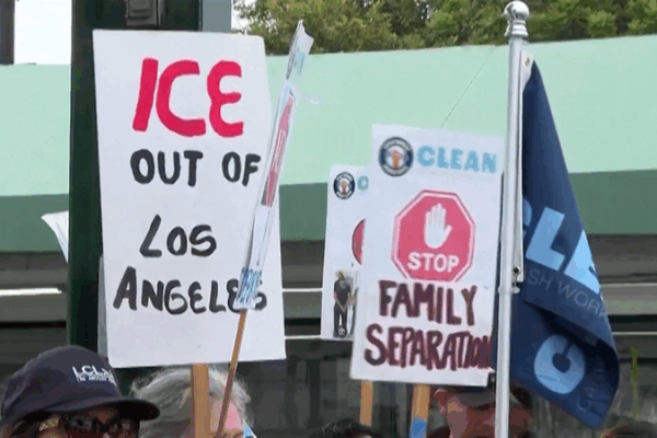 Protests Surge in Los Angeles Over Immigration Raids Protests grow in Los Angeles over immigration raids video poster