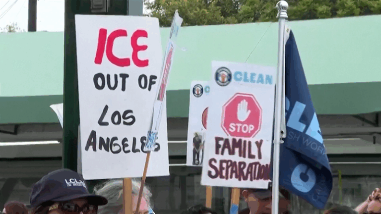 Protests grow in Los Angeles over immigration raids video poster