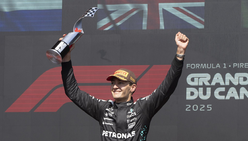 Russell holds off Verstappen for Canadian GP win as McLarens collide