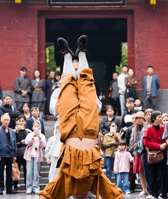 Astonishing Feat: Shaolin Monk Balances on Two Fingers! Shaolin's erzhichan: A stance of unthinkable strength video poster