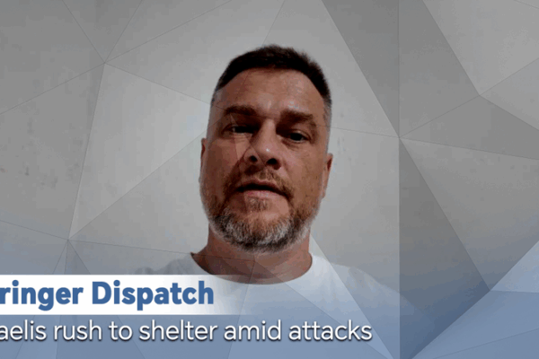 Sirens Sound: Israelis Rush to Shelters Amid Missile Attacks Stringer Dispatch: Israelis rush to shelters amid attacks video poster