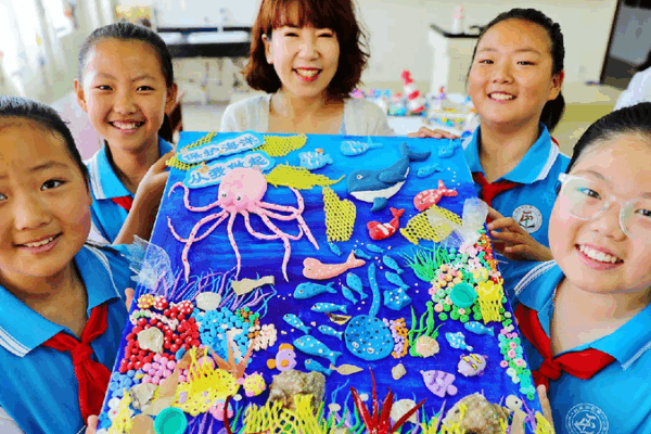 Students Transform Trash into Ocean Art to Save the Seas! πβ»οΈ Students create art to highlight marine protection