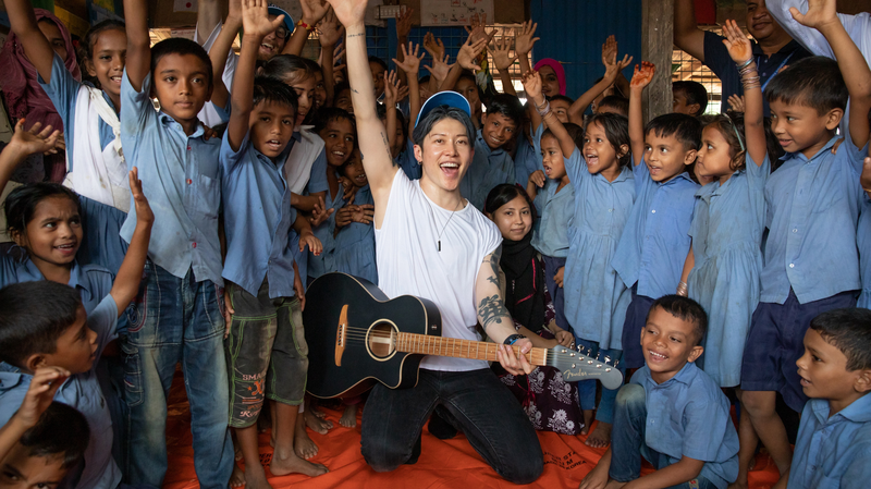 UNHCR Goodwill Ambassador MIYAVI on music, supporting refugees video poster