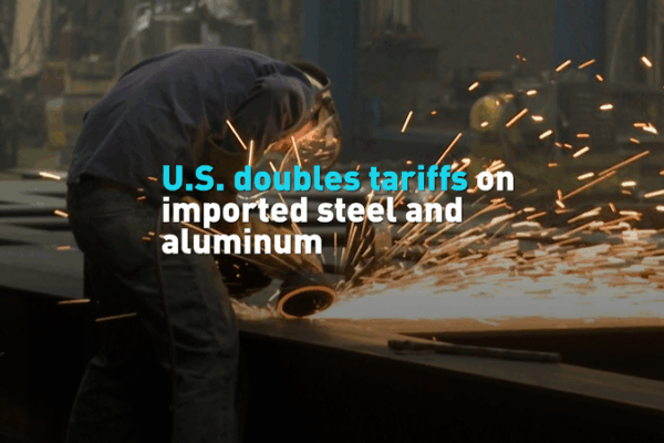 U.S. Doubles Tariffs on Steel and Aluminum: What Does It Mean? U.S. doubles tariffs on imported steel and aluminum video poster