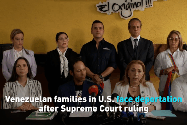 Venezuelan Families in U.S. Worry About Deportation After Court Decision Venezuelan families in U.S. face deportation amid Supreme Court ruling video poster
