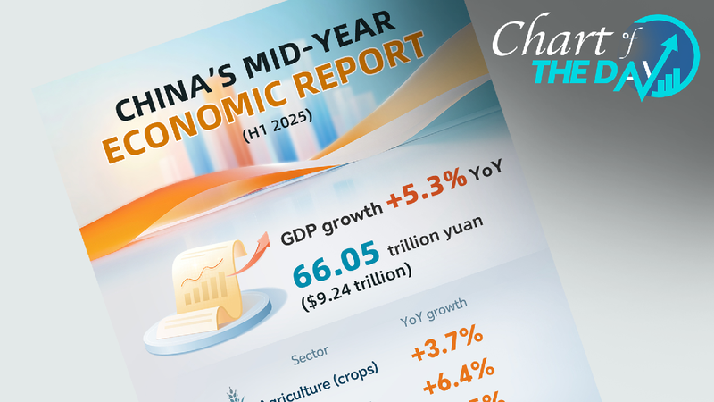 China’s Economy Grows by 5.3% in the First Half of 2025! 📈 Chart of the Day: China's GDP expands 5.3% year on year in H1 2025